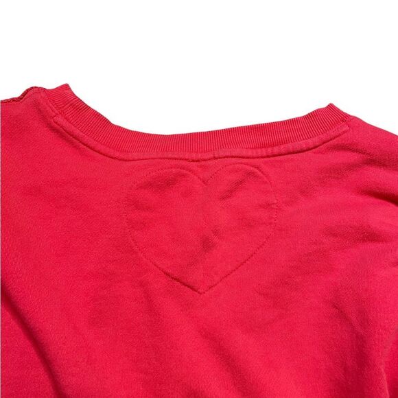 FREE PEOPLE Trish Crew Neck Long Sleeve Sweatshirt Top Red Size Large - Picture 7 of 8